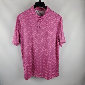 Snake Eyes Shirt Mens Large Pink Geometric Print S/S Golf Polo